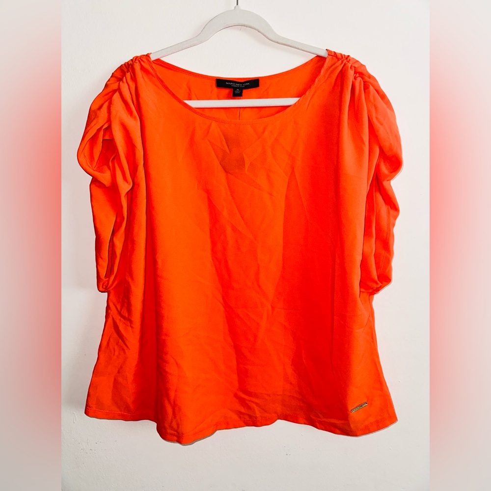 NWT Marc New York Orange Tiger Lily Blouse Size XL